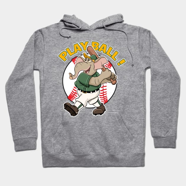 Play Ball! Athletics Baseball Mascot Stomper Hoodie by GAMAS Threads